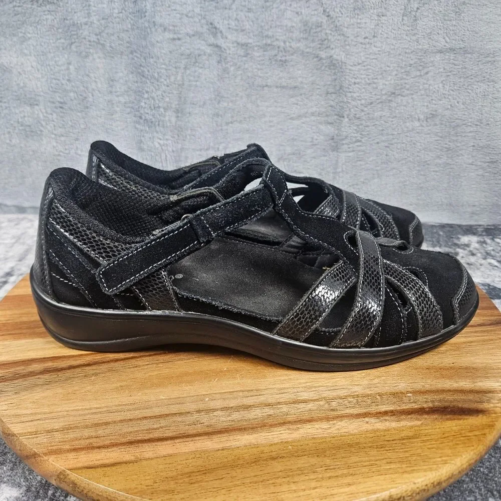 Orthofeet Womens Shoes Black Mary Jane Juno Comfort 862 Strap Slip On Size 8 B
